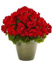 Nearly Natural Indoor/Outdoor UV-Resistant Geranium Artificial Plant