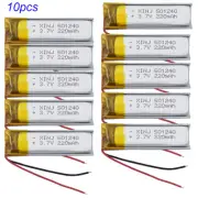 10pcs 3.7V 220mAh 0.814Wh Li Battery 501240 Li-ion For Bluetooth Speaker Pen GPS