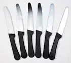 Set of 6 Stainless Steel Steak Knives Round Tip
