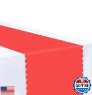 MUNILAIL 6 Pcs Red Scalloped Table Runner 14 x 108 Plastic Table Runner for B