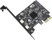 PCIE to USB 3.2 Expansion Card, Dual USB C Ports, GEN2 USB 3.2 PCI Express Expansion Card, 10Gbps PC Internal USB Hub for Windows 11/10/7 Linux