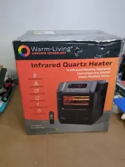 Warm-Living 1500W Infrared Quartz Heater Metal Fan Digital Control 4 Heat Module