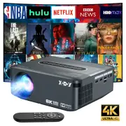 WiFi Projector Portable Full HD 1080P Native Android 200" Display LED Home Movie