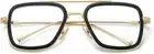 Tony Stark Style Blue Light Blocking Glasses for Men Women, A1 Black/Gold