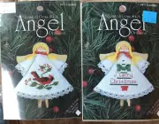 2 DMC Counted Cross Stitch Angel Ornament Kit Angel Wings Greetings Cardinal NEW