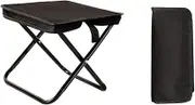 XUEQI Camping Stool, Portable Folding Stool, Mini Folding Stool and Lightweight Seat Folding Stool Can Be Folded for Travel, Hiking, Garden Fishing, Cricket, Beach, with Storage Bag (Black)