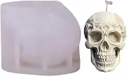 Silicone Skull Mold - Skull Silicone Molds for Candles,Epoxy Silicone Resin Casting, Handcrafted Candle Making Molds for Halloween Decorations, Soft Pottery