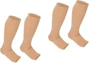 SOESFOUFU 2 Pairs Compression Socks for Women Open-toed Calf Stockings Running Leg Socks