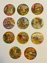 LOONEY TUNES TAZOS POGS FOREIGN 1990's RELEASE WARNER BROS RARE SPANISH TAZOS