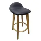 New Timber Bar Stool Caulfield Natural Frame Padded Black Seat Indoor Barstool