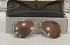 Ray-Ban RB3025 Aviator Large Metal Gold Pink Mirror Sunglasses #58