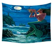 The Sounds of Night Coastal Mermaid Tapestry