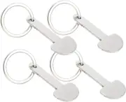 NUSITOU 4pcs Trolley Cart Token Rolling Cart for Groceries Metal Keychain Sho...