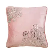 Couch Cushion Cover Pink 16"x16", Home Decor Velvet Abstract - Crystal Fun