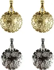 4Pack Yarn Cutter Pendants, Antique Metal Thread Cutter Round Shape Cutter Tools