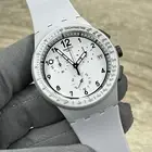 NEW✅ Swatch Chrono GRRRR Gray Silicone Date Tachymeter Men's Watch SUSM400 $130