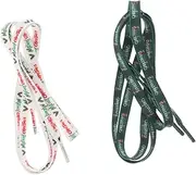 [AKOOSY] 2 Pairs Holiday Themed Shoelaces Unique Christmas Prints for Sports and Party Wear Lightweight Flat Shoe Strings for Festive Occasions and Everyday Style