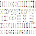 105PCS Wholesale Bulk lots Body Piercing Eyebrow Jewelry Belly Tongue Bar Ring