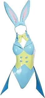 [Mobbunny] Women's Bunny Costume Easter Bunny Girl Bodysuit Rabbit One-Piece Jumpsuit Lingerie Set with Headband