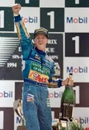 Michael Schumacher 1994 Belgian Grand Prix Win For Benetton Old Photo