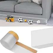 3M Under Couch Toy Blocker - Adjustable Self-Adhesive Couch Stopper, Dustproof PVC Bumper for Balls and Pets (Transparent)