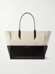 [Métier] Métier - Incognito Small Linen And Leather Tote - Off-white - One size One size Off-white