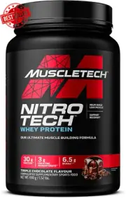 Nitro-Tech Whey Protein 1.5lbs Triple Chocolate Lean Muscle Building Supplement
