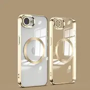 ESONG Magnetic Silicone Case for iPhone 16e, Shockproof Protective Case, Scratch-Resistant, Transparent Case, Thin Mobile Phone Case Cover, Compatible with Magsafe, Camera Lens Protection, Wireless