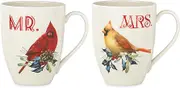 Lenox Winter Greeting 2-Piece Mr. & Mrs. Mug Set,Red & Green