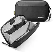 tomtoc Electronic Organizer Accessory Tech Pouch for MacBook Charger, Cables, Power Bank, Hard Drive, Travel Cords, Water-Resistant Storage Bag with Removable Card Slots for USB Adapter, Memory Card