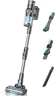 Smart Stick Vacuum Cleaner, 27KPa Bendable Cordless Stick Vaccum Cleaner, Up to 45Mins Runtime, Stick Vacuum with Led Touch Screen and Detachable Battery for Carpet Car Pet Hair