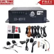 4CH Vehicle Car Mobile DVR Security Video Recorder SD w/ 4 CCD Cam Cable Remote