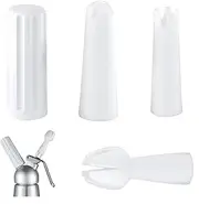 Whip Cream Dispenser Head,4 Pcs White Cream Whipper Replacement Parts Kit, Cream Whipping Dispenser, Whipped Nozzle,Whipped Cream Dispenser Replacement Parts, for Most Whipped Cream Dispensers