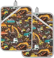 Construction Vehicles Brown Potholder Counter Potholder 2 PCS Pads to Put Under Pots