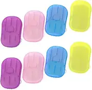 BRIGHTFUFU Travel Soaps Sheets 8pcs Portable Hand Washing Tablets Paper Soap Flakes Toiletries for Anywhere Random Color