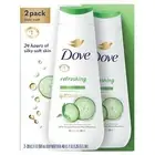 Dove Refreshing Liquid Body Wash Cucumber and Green Tea Cleanser, 20 oz - 2 Pack