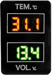 Dual Temperature Meter + Volt Meter for Toyota Prado 150, Prado 200, Landcruiser 200, RAV4, 2015 Hilux, Suzuki Jimny and more LED green red