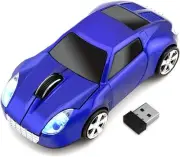 for Tesla Roadster Wireless Sports Car Shape Mouse Mice Computer Laptop Blue