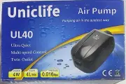 NEW Uniclife Air Pump UL40 Ultra Quiet Speed Control Twin-Outlet Black