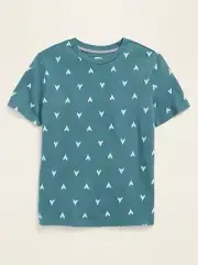 Old Navy Kid Boys Softest Printed Crew-Neck T-Shirt Ocean Storm Size Medium (8)