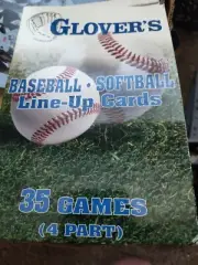 Glovers Scorebooks Baseball/Softball Line-Up Cards, Large (5.5X 8.5, 4 Part) NEW