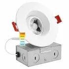 Luxrite 3 Inch Gimbal LED Recessed Light with J-Box 8W 5 Color Selectable