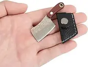 EDC Multi-Function Keyring Mini Pocket Knife Keychain Stainless Steel Necklace Knife-Damascus Pattern (B)