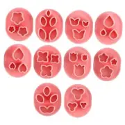 10pcs Mini Flower Petal Poly Clay Cutters, 10 Shapes Polymer Clay Tools Mini