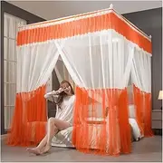 Bed Canopy Mosquito Net for 1.8m/6ft Bed, Durable Aluminum Alloy Pole Support, Princess Style Bedroom Decorative Bed Canopy (Color : Style 2, Size : 180x200x200cm)