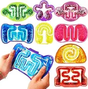 8 Pack Squeeze Fidget Toys for Kids,Squishy Sensory Tube with Maze Bead,Colorful Goo,Glitter Sequins,Stress Anxiety Relief Calming Toys for Easter Basket Stuffers Classroom Prizes