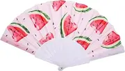 STOBAZA Cooling Watermelon Theme Folding Fan Oxford Fabric Hand Fan Decorative for Women Men Boys and Girls