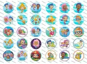 30 Precut 1" Bubble Guppies Bottle cap Image Set 2