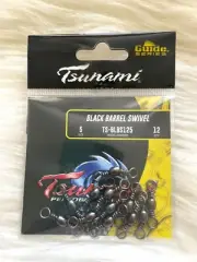 Tsunami Black Barrel Swivel TS-BLBS125 ~Size 5 ~12ct Black SZ5/12Ct