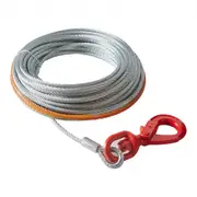VEVOR Galvanized Steel Winch Cable, 9.5 mm x 15.2 m, 67.6 kN Breaking Strength, Wire Winch Rope with Swivel Hook, Towing Winch Cable Heavy Duty, Unive